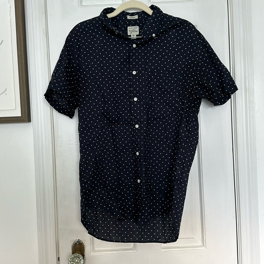 MENS blue polka dot JCREW button down